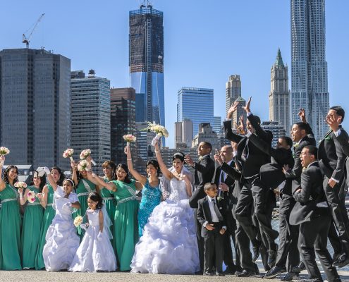 Brooklyn Bridge Park Wedding Jump - Joe Ligammari Photography